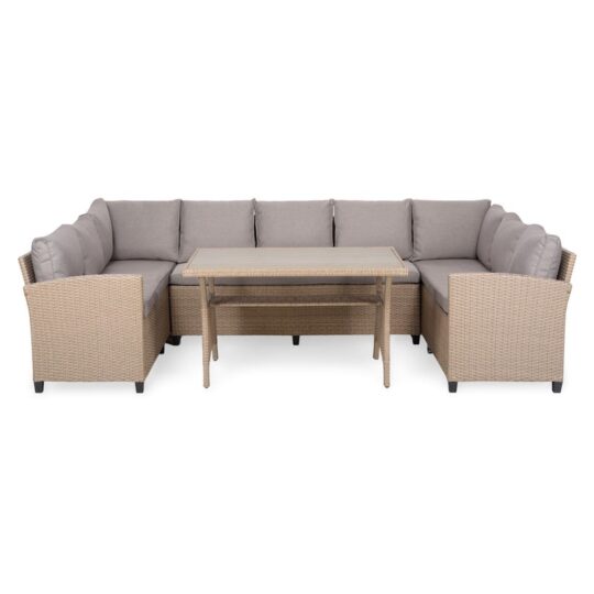 BAXTER Set mobilier terasă/grădină, colțar 4 piese cu spațiu depozitare