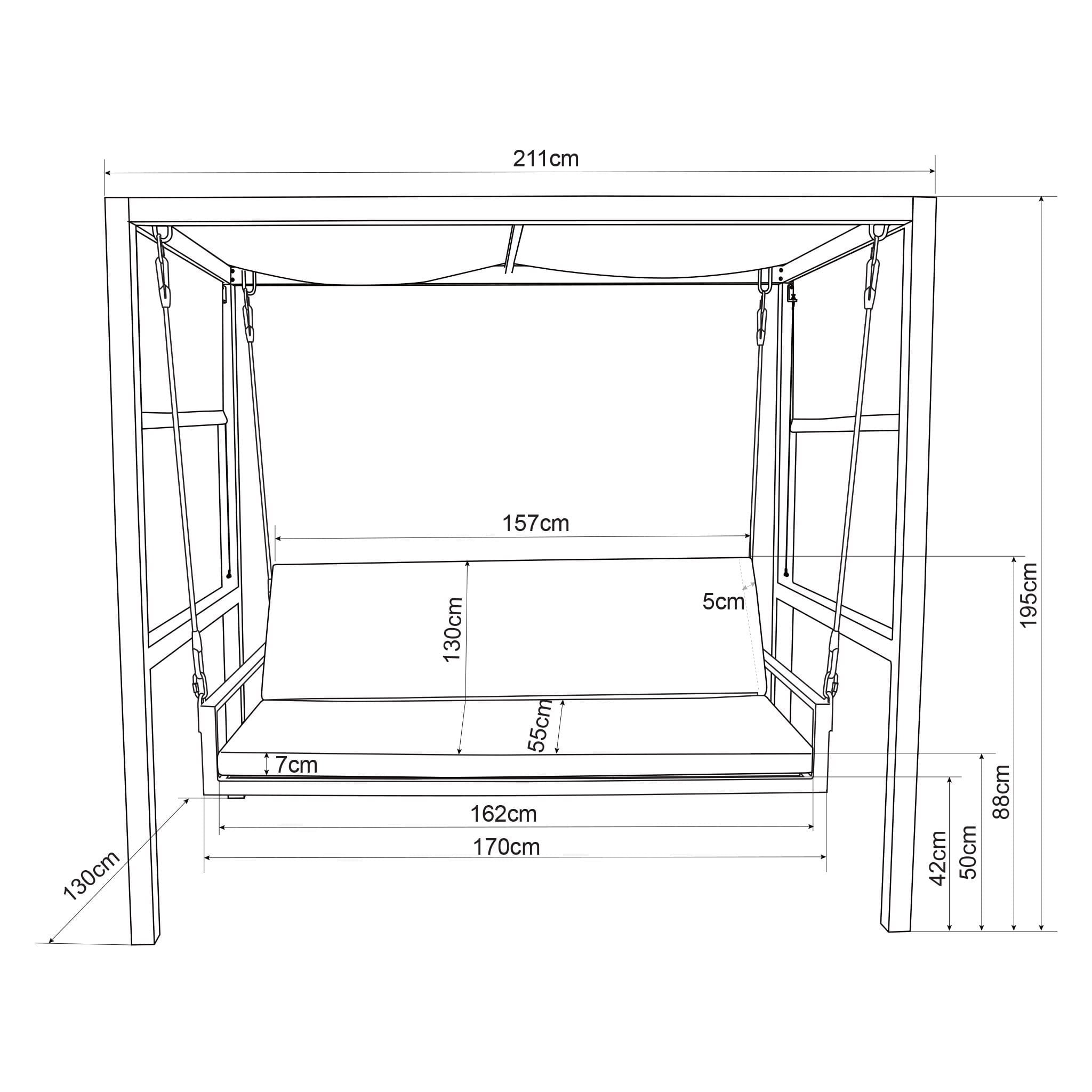 17 4e8381ef 4433 4fe4 94d7 eec3f0d8db5b GIO Pavilion cu leagăn gri Pentru Terasa sau Gradina GIO Pavilion cu leagăn gri Pentru Terasa sau Gradina - imagine 16