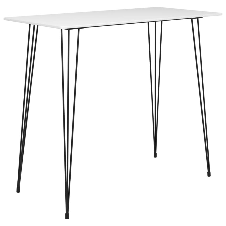 Set mobilier de bar, 7 piese, alb și gri - imagine 2