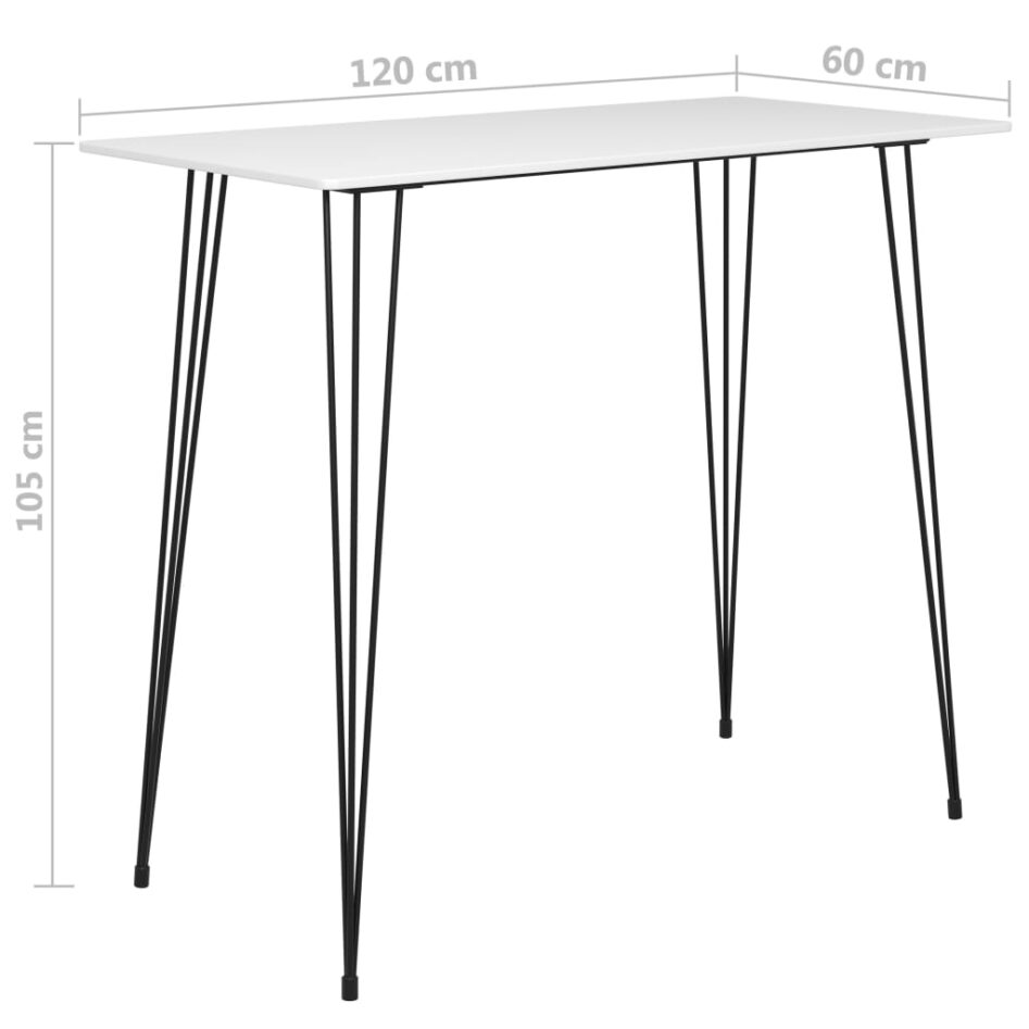 Set mobilier de bar, 7 piese, alb și gri - imagine 12