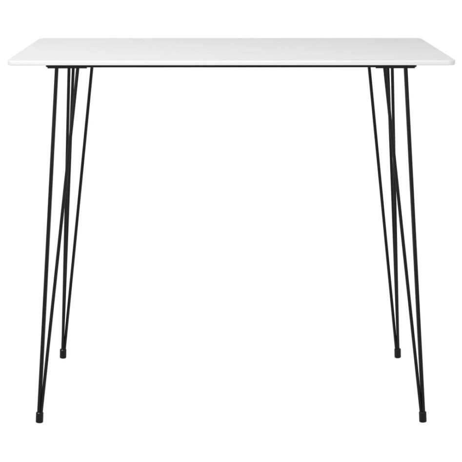 Set mobilier de bar, 7 piese, alb și gri - imagine 3