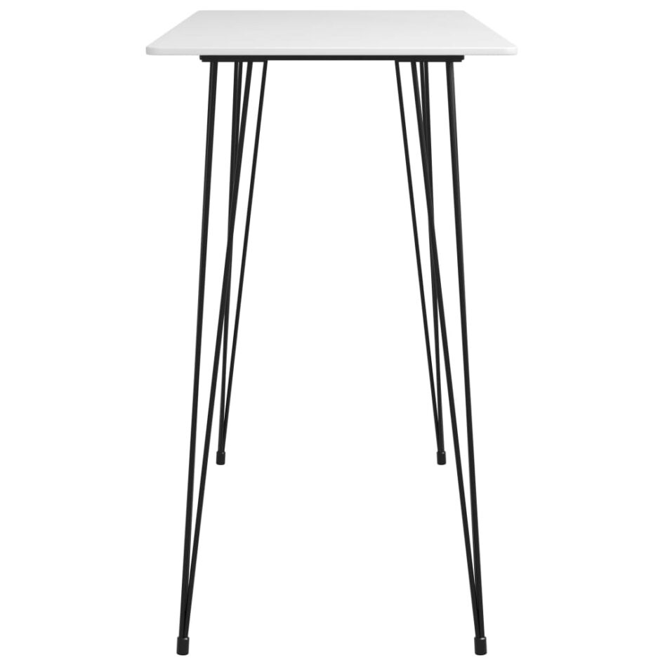 Set mobilier de bar, 7 piese, alb și gri - imagine 4