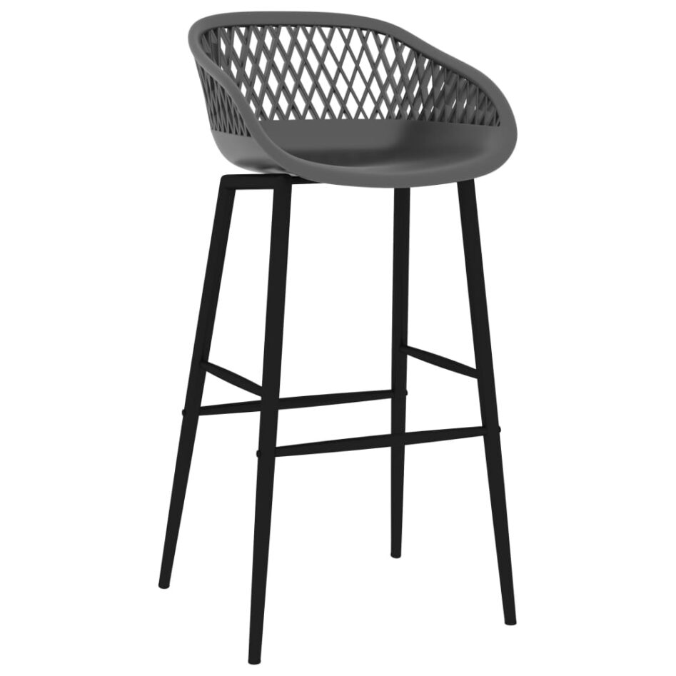 Set mobilier de bar, 7 piese, alb și gri - imagine 7