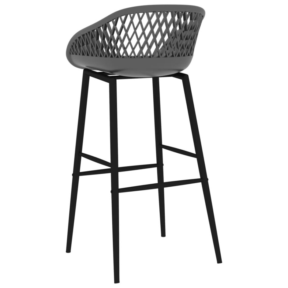 Set mobilier de bar, 7 piese, alb și gri - imagine 10