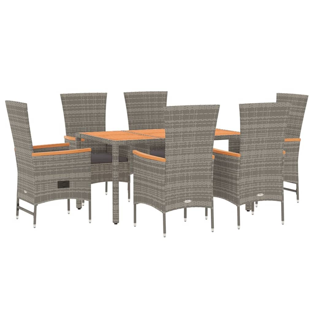 VXL8720845800048 g en hd 1 Set mobilier de grădină cu perne, 7 piese, gri, poliratan Set mobilier de grădină cu perne, 7 piese, gri, poliratan - imagine 3