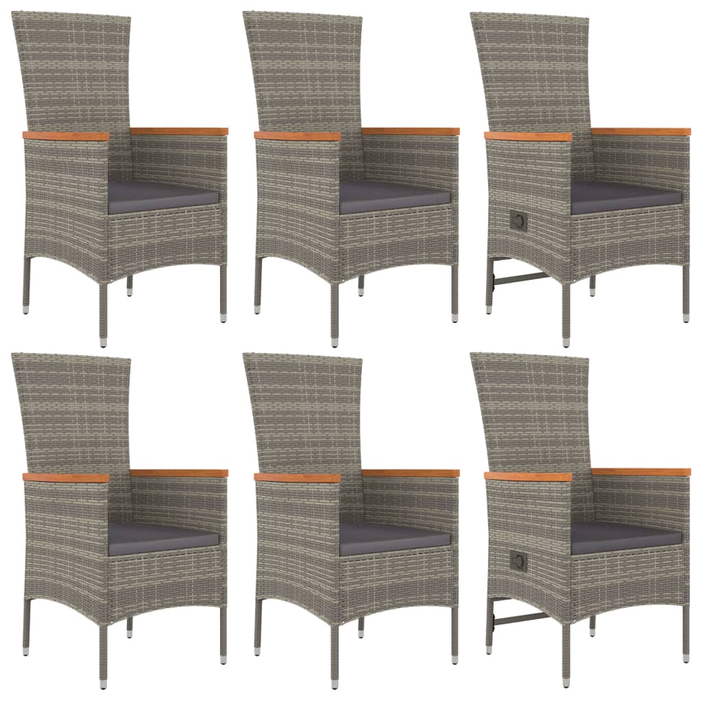 VXL8720845800048 g en hd 2 Set mobilier de grădină cu perne, 7 piese, gri, poliratan Set mobilier de grădină cu perne, 7 piese, gri, poliratan - imagine 4