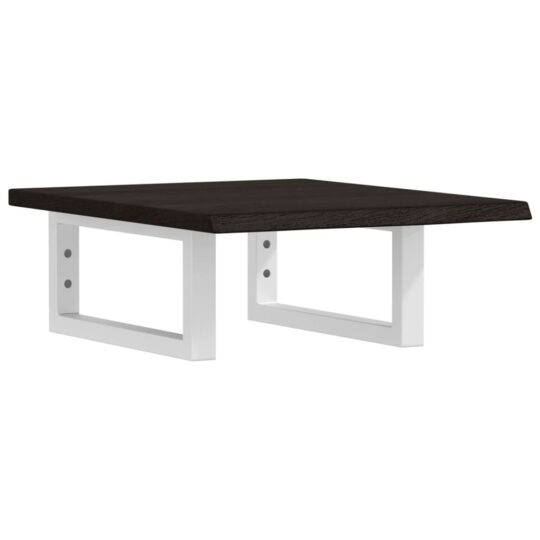 Alternative view of Raft pentru lavoar montat pe perete, oțel și lemn masiv stejar