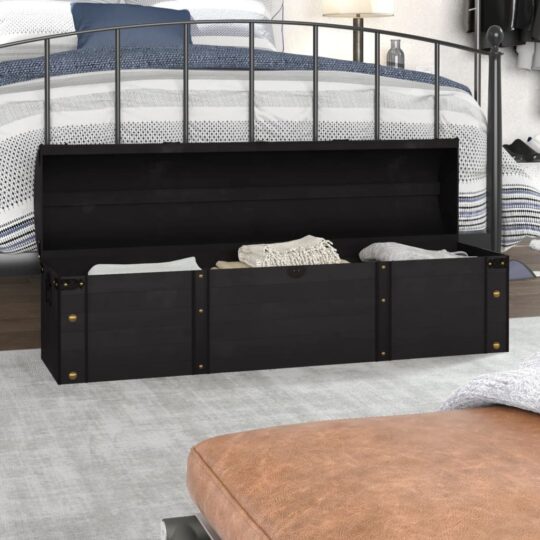 Cufăr de depozitare, lemn masiv, stil vintage 120 x 30 x 40 cm