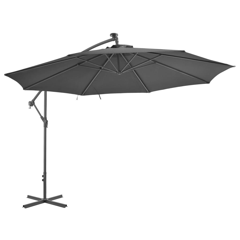 VXL8718475697442 g en hd 1 Umbrelă în consolă cu stâlp din aluminiu, 350 cm, antracit Umbrelă în consolă cu stâlp din aluminiu, 350 cm, antracit - imagine 3