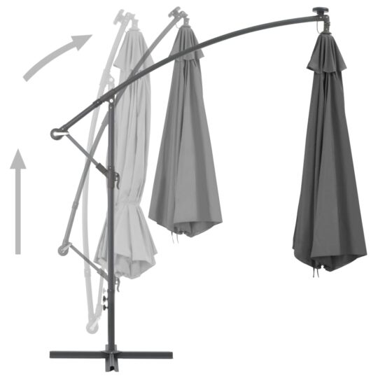 VXL8718475697442 g en hd 3 Umbrelă în consolă cu stâlp din aluminiu, 350 cm, antracit VXL8718475697442 g en hd 3