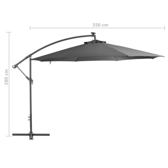 VXL8718475697442 g en hd 7 Umbrelă în consolă cu stâlp din aluminiu, 350 cm, antracit VXL8718475697442 g en hd 7