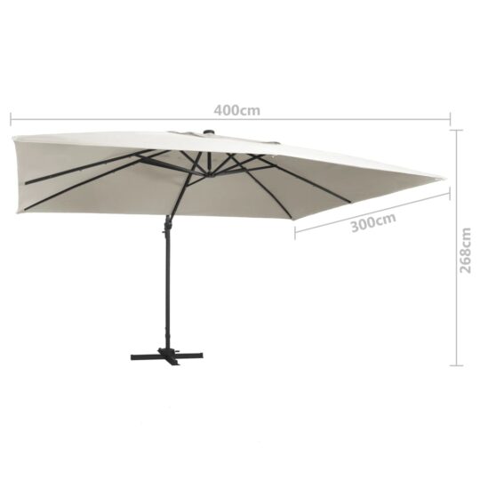 VXL8719883759050 g en hd 8 Umbrelă în consolă cu LED, stâlp din aluminiu nisipiu 400x300cm VXL8719883759050 g en hd 8
