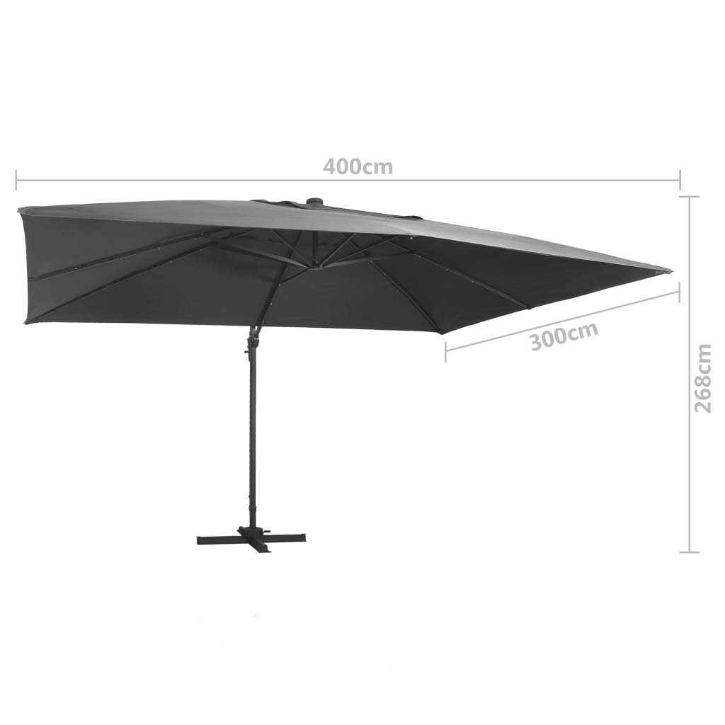 VXL8719883759074 g en hd 8 Umbrelă în consolă cu LED stâlp din aluminiu antracit 400x300cm Umbrelă în consolă cu LED stâlp din aluminiu antracit 400x300cm - imagine 9