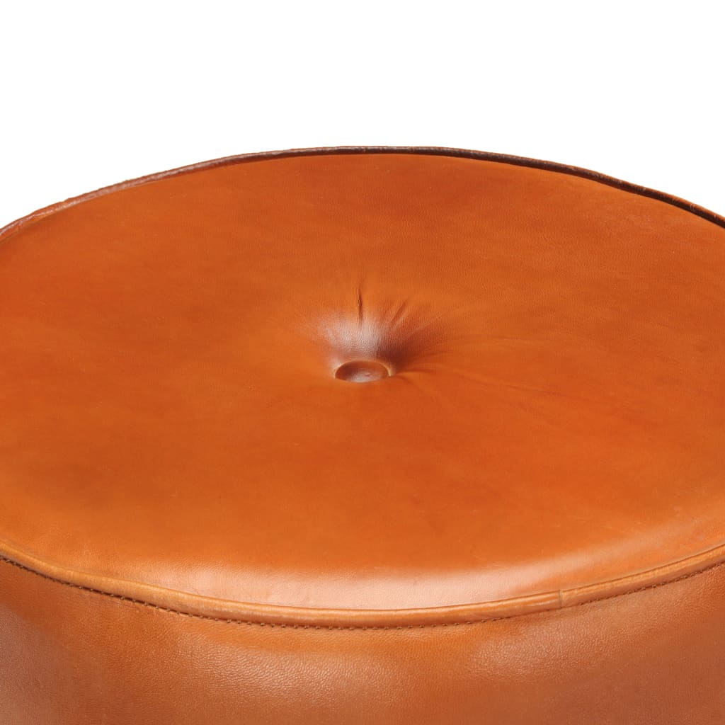 VXL8719883996486 g en hd 3 Scaune de bar, 2 buc., maro, lemn mango brut și piele naturală Scaune de bar, 2 buc., maro, lemn mango brut și piele naturală - imagine 4