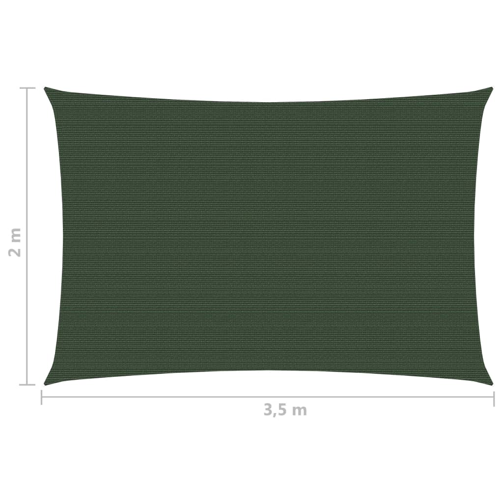 Pânză parasolar, verde închis, 2x3,5 m, HDPE, 160 g/m² - imagine 7