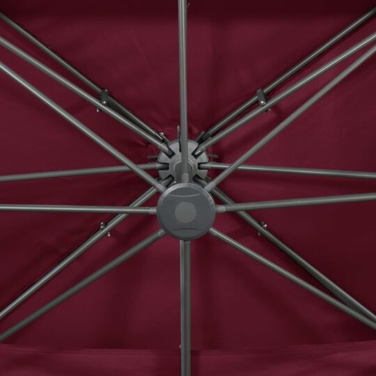 Alternative view of Umbrelă în consolă cu înveliș dublu, roșu bordo, 400x300 cm