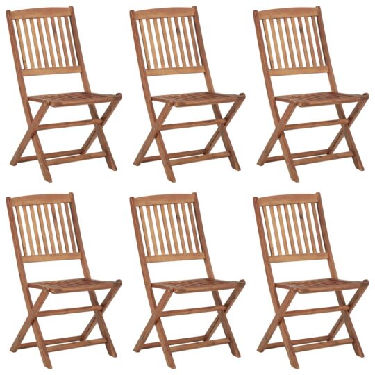 Alternative view of Scaune grădină pliabile cu perne, 6 buc., lemn masiv de acacia