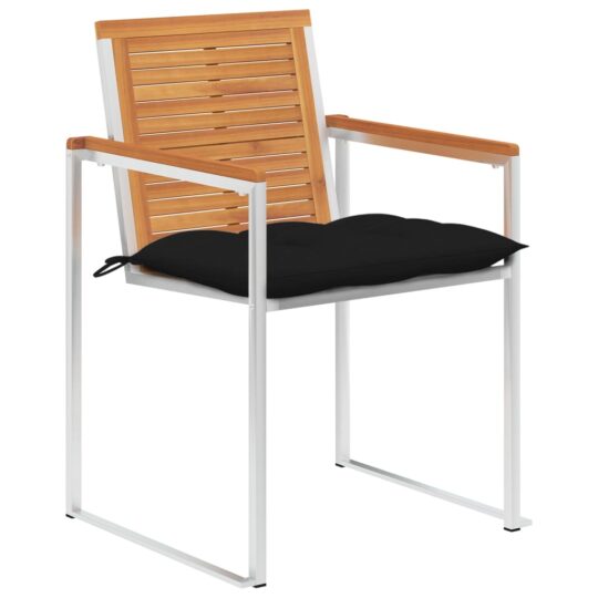 Alternative view of Scaune de grădină cu perne, 4 buc., lemn masiv de acacia