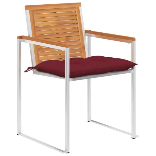 Alternative view of Scaune de grădină cu perne, 8 buc., lemn masiv de acacia