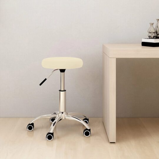 Scaun pivotant de birou catifea crem