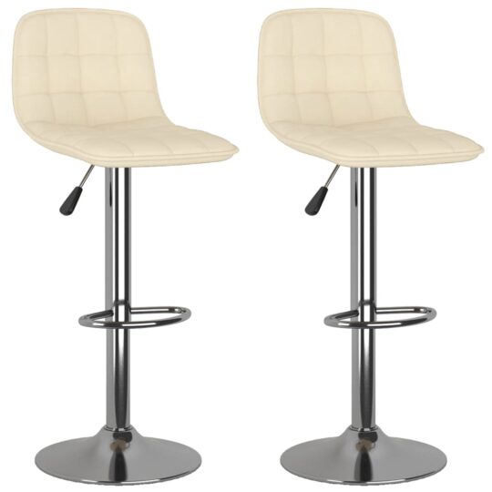 Alternative view of Scaune de bar, 2 buc., crem, material textil