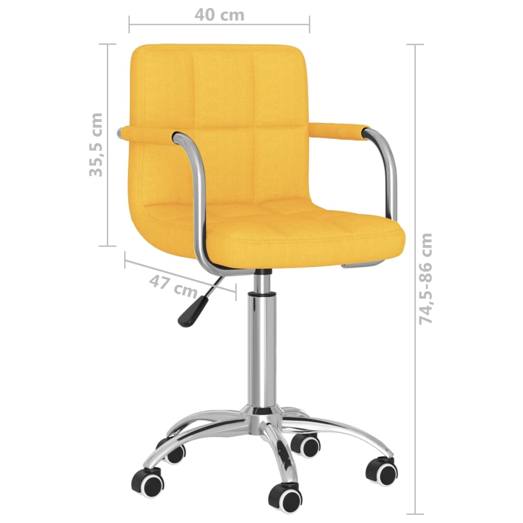 VXL8720286745045 g en hd 7 Scaun de bucătărie pivotant, galben muștar, material textil Scaun de bucătărie pivotant, galben muștar, material textil - imagine 8