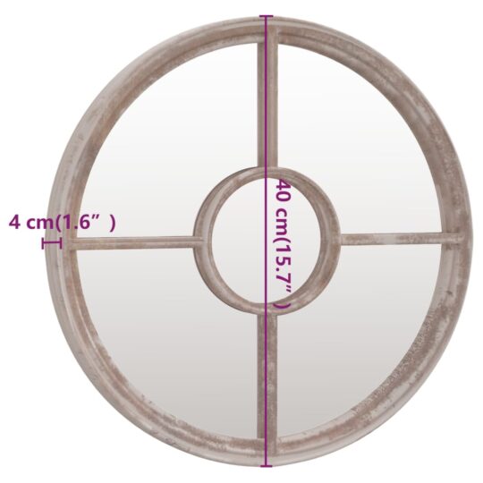 VXL8720286767474 g en hd 4 Oglindă de grădină rotundă, nisipiu, 40x4 cm, fier, uz exterior VXL8720286767474 g en hd 4