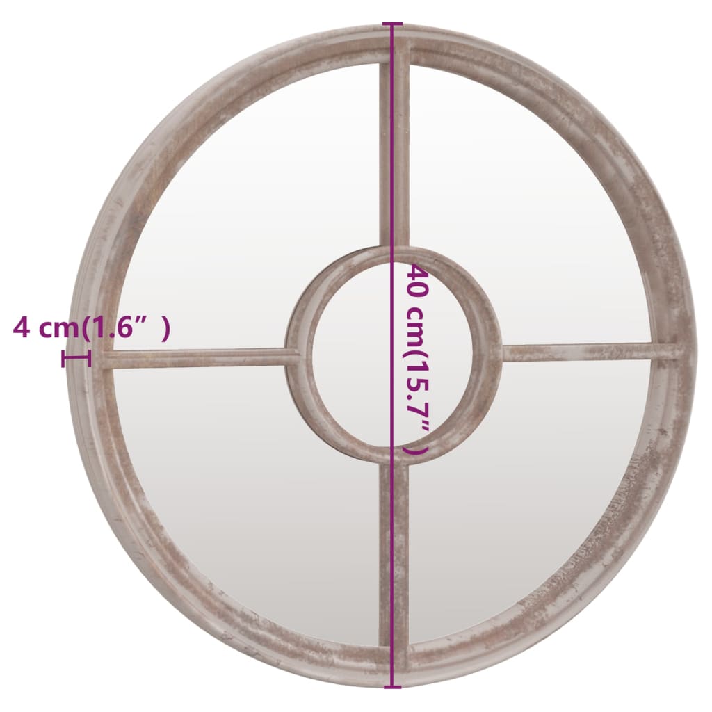 VXL8720286767474 g en hd 4 Oglindă de grădină rotundă, nisipiu, 40x4 cm, fier, uz exterior Oglindă de grădină rotundă, nisipiu, 40x4 cm, fier, uz exterior - imagine 6
