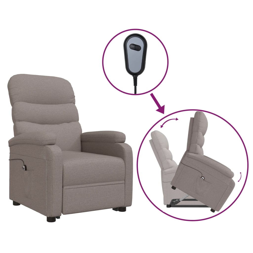 VXL8720287177753 a en hd 1 Fotoliu cu ridicare, gri taupe, material textil Fotoliu cu ridicare, gri taupe, material textil - imagine 2