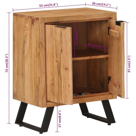 VXL8720845731137 g en hd 7 Servantă cu 2 uși, 55x36x72 cm, lemn masiv acacia VXL8720845731137 g en hd 7