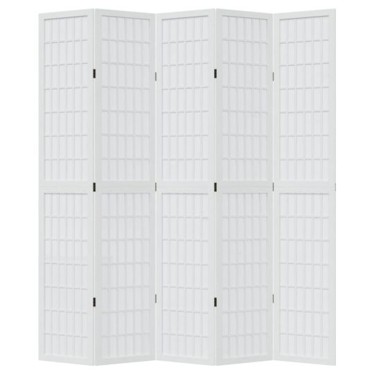VXL8721012074880 g en hd 2 Paravan cameră 5 panouri, alb, lemn masiv paulownia VXL8721012074880 g en hd 2
