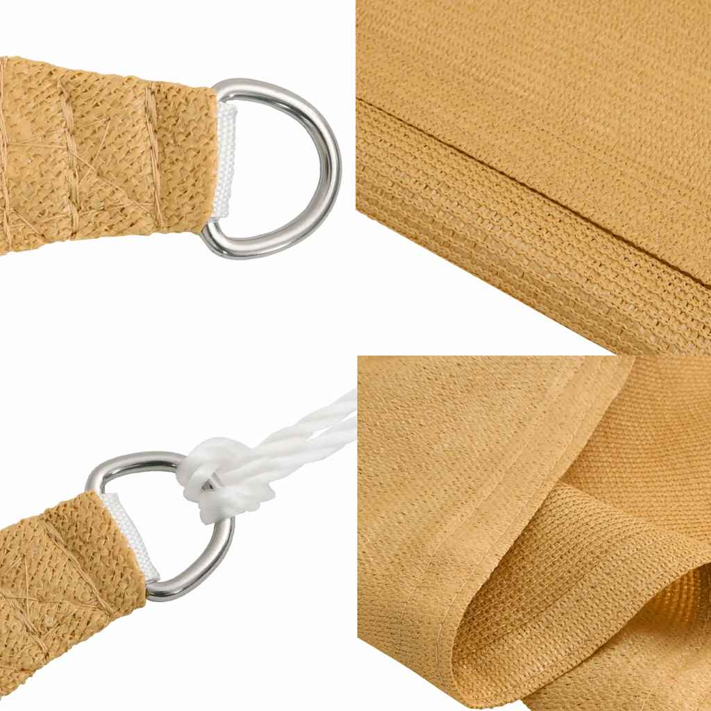 Pânză parasolar nisipiu triunghiular 4x4x5,8 m HDPE 160 g/m² - imagine 7