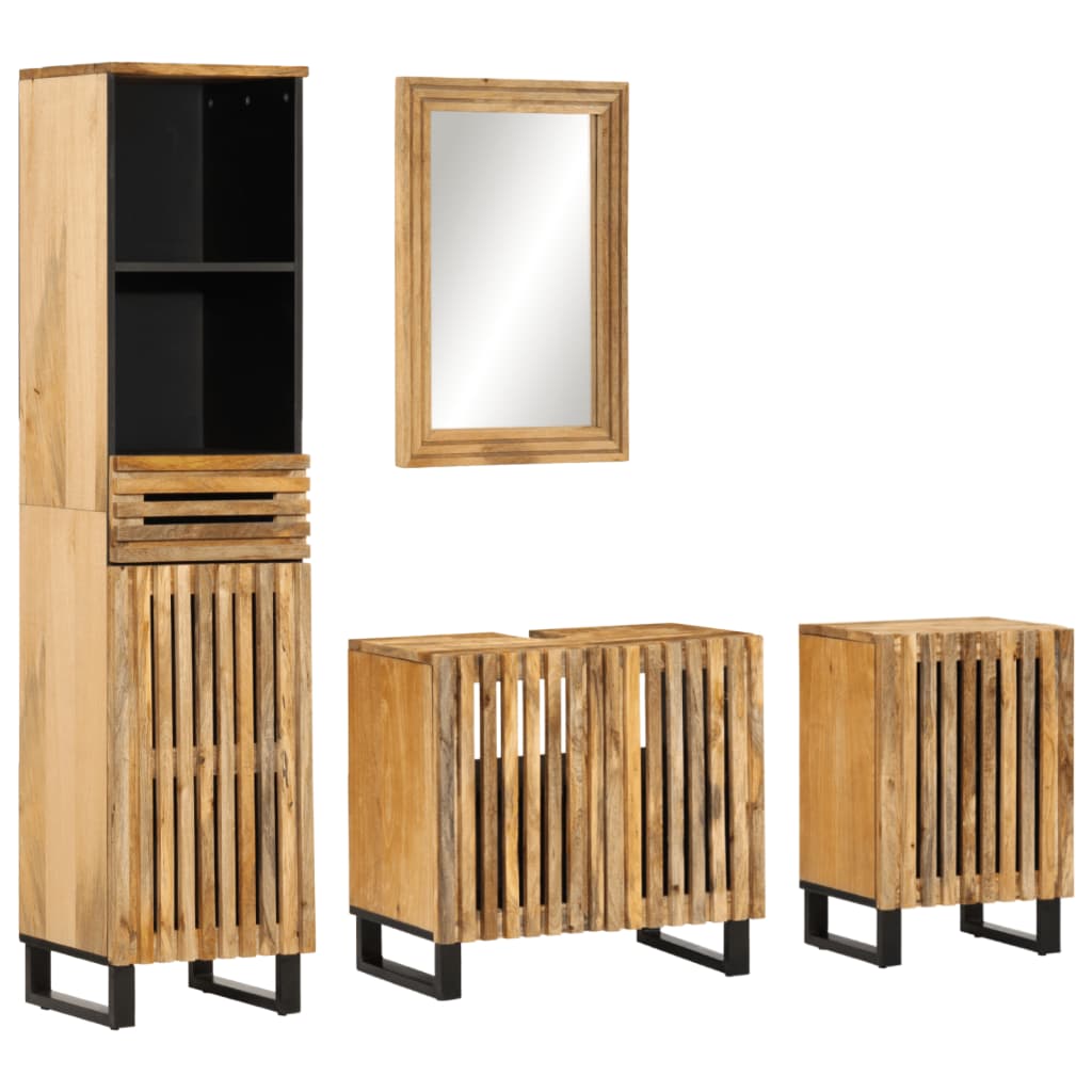 VXL8721012988965 a en hd 1 Set mobilier de baie, 4 piese, lemn masiv de mango brut Set mobilier de baie, 4 piese, lemn masiv de mango brut