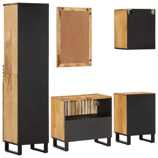 VXL8721012988972 g en hd 3 Set mobilier de baie, 5 piese, lemn masiv de mango brut VXL8721012988972 g en hd 3