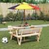 VXL8721102642715 m en hd 1 Masă de picnic pentru 4 copii, cu umbrelă, lemn masiv brad VXL8721102642715 m en hd 1