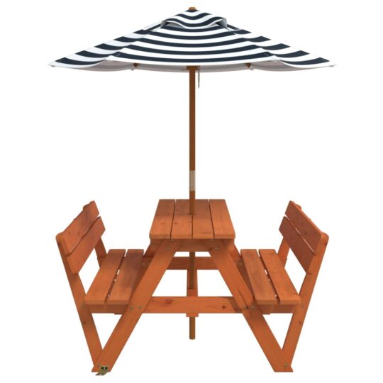 VXL8721102642746 g en hd 2 Masă de picnic pentru 4 copii, cu umbrelă, lemn masiv brad VXL8721102642746 g en hd 2
