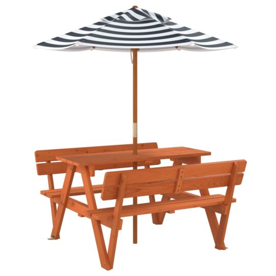 VXL8721102642746 g en hd 3 Masă de picnic pentru 4 copii, cu umbrelă, lemn masiv brad VXL8721102642746 g en hd 3