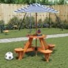 VXL8721102642784 m en hd 1 Masă picnic pentru 4 copii cu umbrelă, rotundă, lemn masiv brad VXL8721102642784 m en hd 1