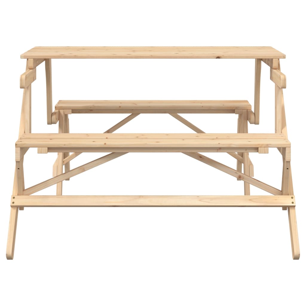 VXL8721102643255 g en hd 2 Masă de picnic cu bănci, lemn masiv brad, convertibilă 2 în 1 Masă de picnic cu bănci, lemn masiv brad, convertibilă 2 în 1 - imagine 4