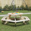 VXL8721102643279 m en hd 1 Masă de picnic pentru 6 copii cu bănci lemn masiv brad, hexagon VXL8721102643279 m en hd 1
