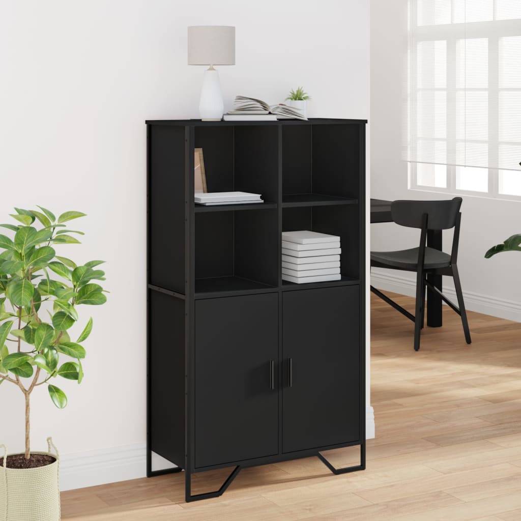 VXL8721102811623 g en hd 1 Dulap înalt, negru, 79,5x35,5x137,5 cm, lemn prelucrat Dulap înalt, negru, 79,5x35,5x137,5 cm, lemn prelucrat - imagine 3