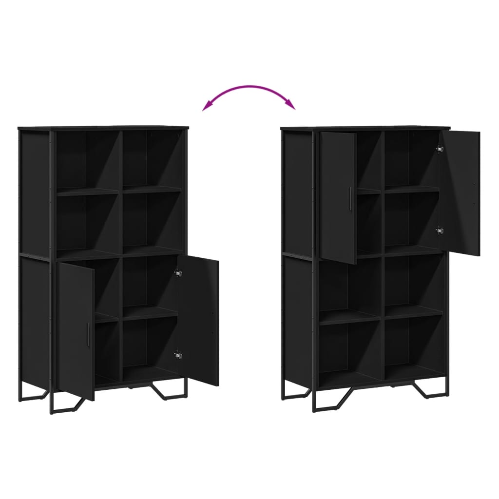 VXL8721102811623 g en hd 7 Dulap înalt, negru, 79,5x35,5x137,5 cm, lemn prelucrat Dulap înalt, negru, 79,5x35,5x137,5 cm, lemn prelucrat - imagine 9