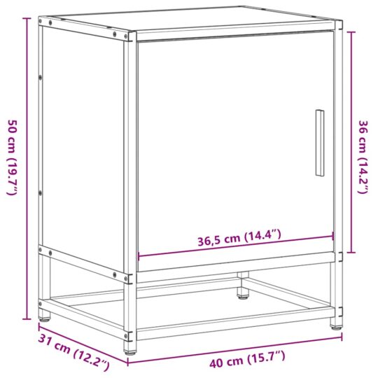 VXL8721102837685 g en hd 10 Noptiera neagra 40x31x50 cm lemn prelucrat si metal VXL8721102837685 g en hd 10