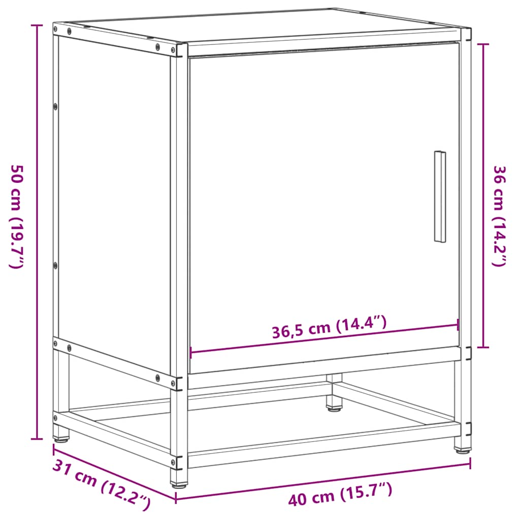 VXL8721102837685 g en hd 10 Noptiera neagra 40x31x50 cm lemn prelucrat si metal Noptiera neagra 40x31x50 cm lemn prelucrat si metal - imagine 12