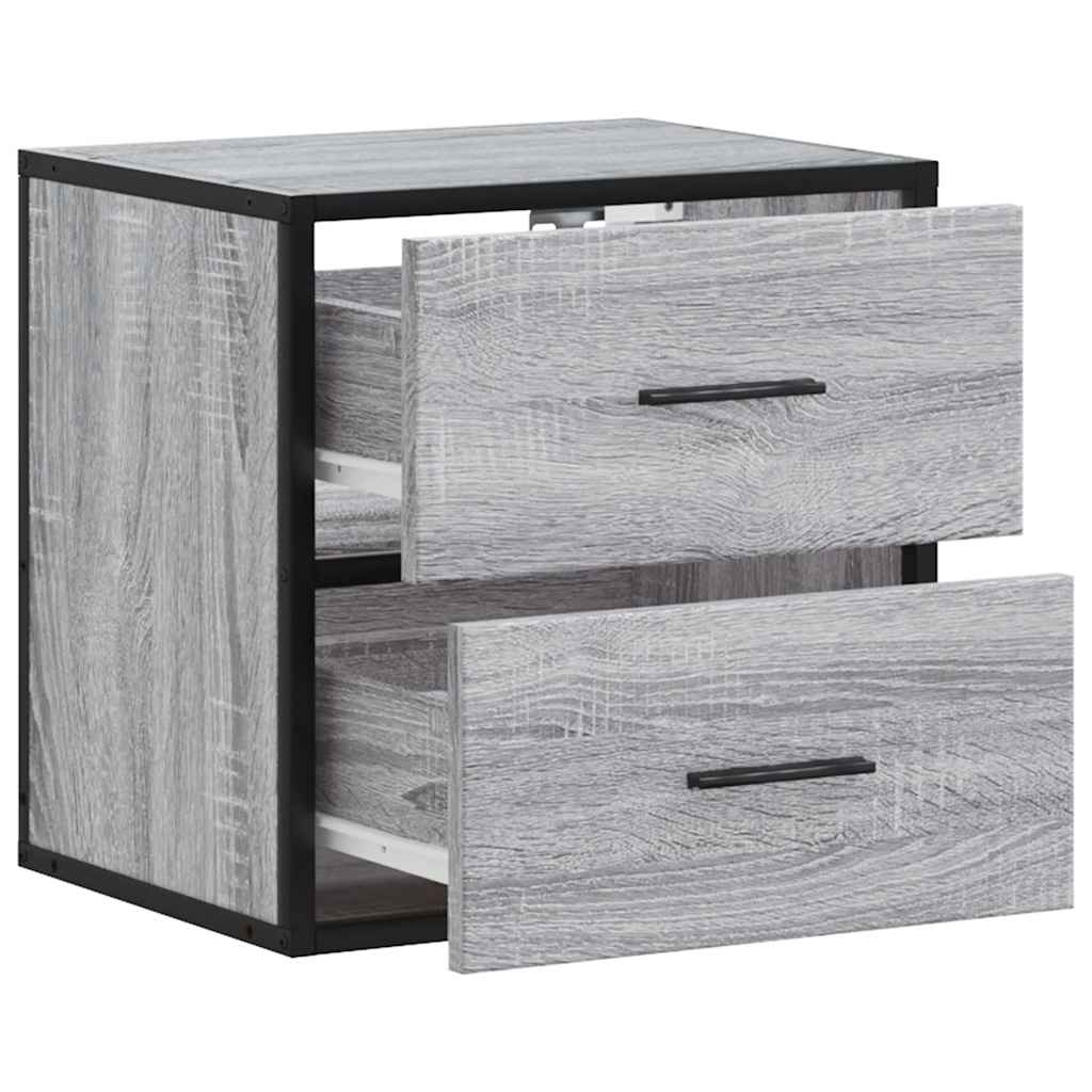 VXL8721102837890 g en hd 6 Noptieră montată pe perete gri Sonoma 40x31x39,5 cm Noptieră montată pe perete gri Sonoma 40x31x39,5 cm - imagine 8