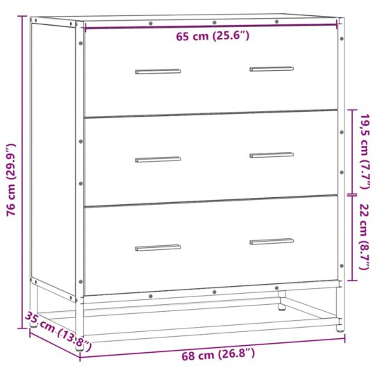 VXL8721102840326 g en hd 8 Dulap, stejar maro, 68x35x76 cm, lemn prelucrat și metal VXL8721102840326 g en hd 8
