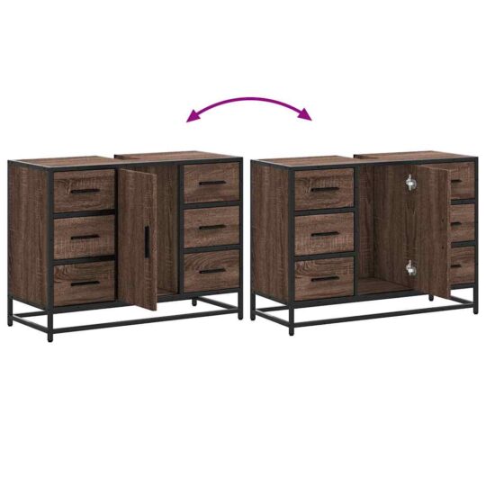 VXL8721102843426 g en hd 7 Dulap chiuveta de baie, stejar maro, 80x33x60 cm, lemn compozit VXL8721102843426 g en hd 7