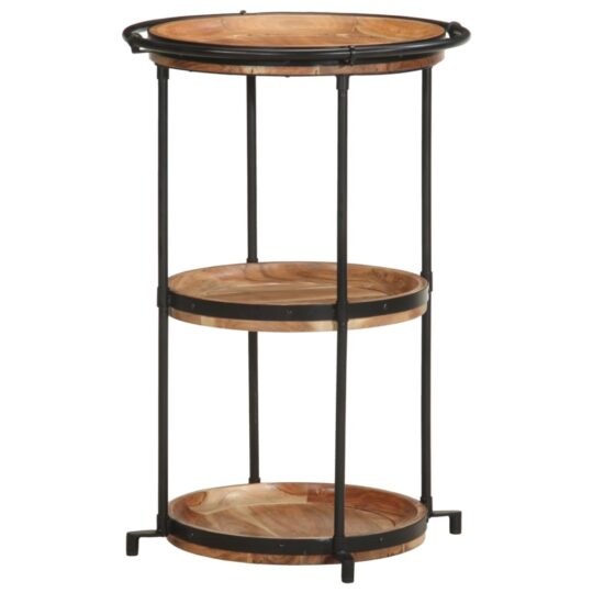 Alternative view of Masă laterală, Ø55x83 cm, lemn masiv de acacia