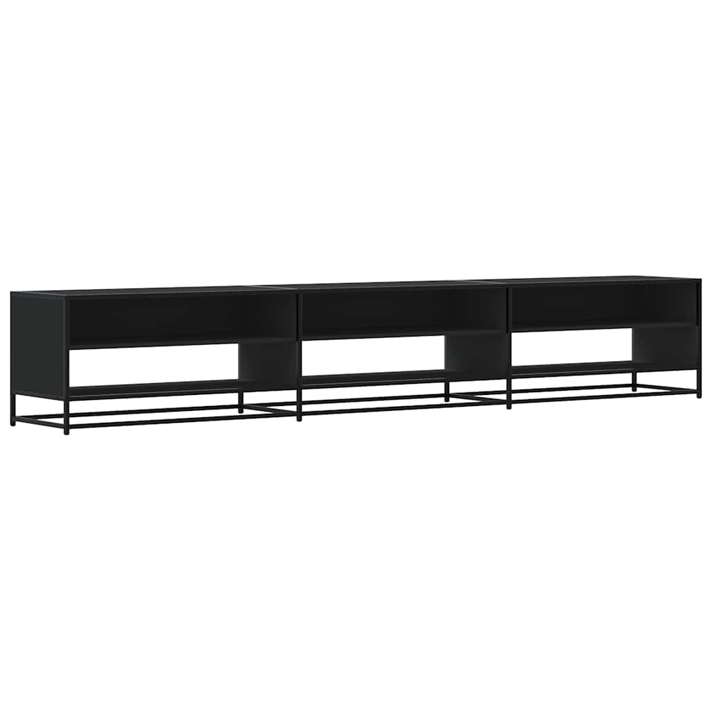 VXL8721102923166 a en hd 1 Comodă TV, negru, 270x40x46 cm, lemn prelucrat Comodă TV, negru, 270x40x46 cm, lemn prelucrat - imagine 2