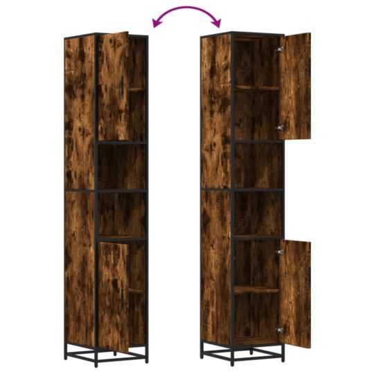 VXL8721102923883 g en hd 7 Dulap baie stejar fumuriu 35x37,5x188,5 cm lemn prelucrat/metal VXL8721102923883 g en hd 7